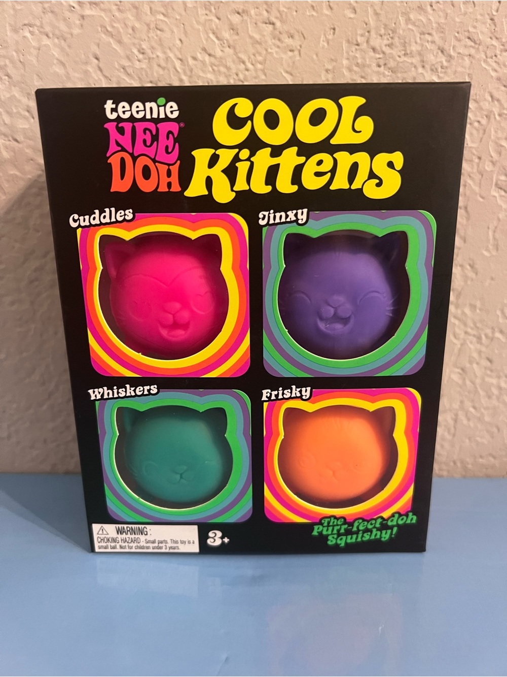 Authentic Teenie NeeDoh Cool Kittens  - 🐱 🩷Pink, 🐱💜Purple, 🐱🩵Teal, 🐱🧡Orange